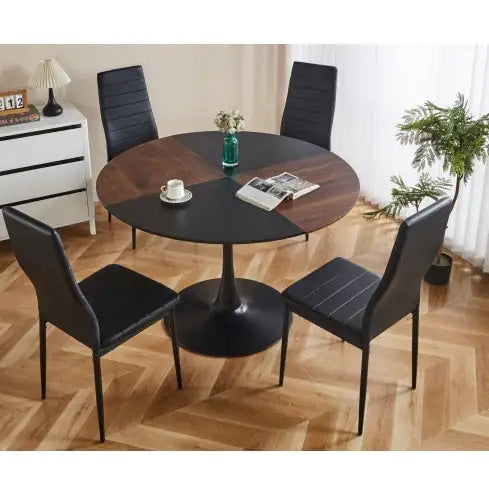 Mid-Century 5-Piece Dining Combo with Metal Legs